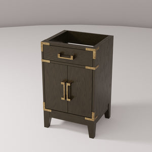 English Elm Brown Oak Single Bath Vanity - Elegant 20" Modern Design With Soft-Close Hinges & Ample Storage B2731P259728