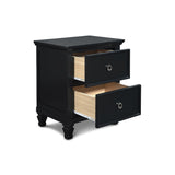 English Elm Dovie Black 2-Drawer Nightstand With Metal Hardware