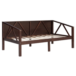 English Elm Twin Daybed Frame Solid Pine Sofa Bed for Guest Room Studio or Teen Bedroom Espresso N708P266719P