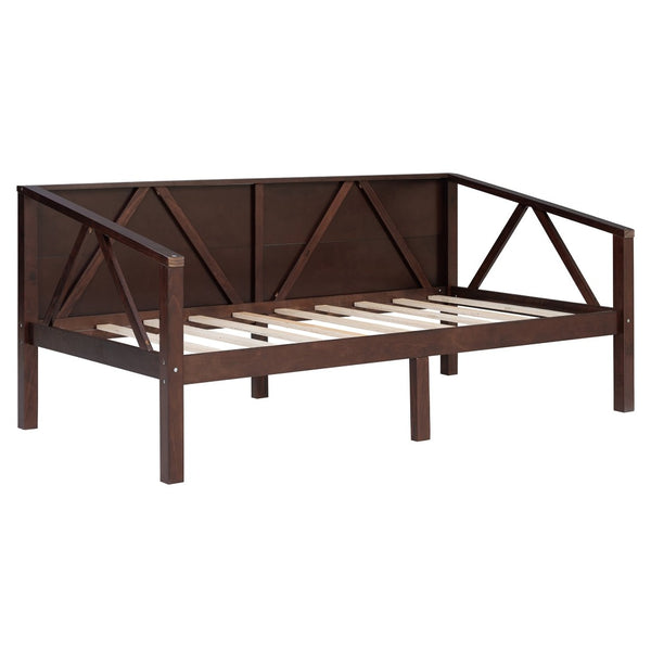 English Elm Twin Daybed Frame Solid Pine Sofa Bed for Guest Room Studio or Teen Bedroom Espresso N708P266719P