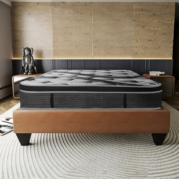 English Elm Luxurious 14in Euro Top Mattress King Size Plush Memory Foam with 10in Pocket Coils & Breathable Cover Dark Gray 63 L x 13 W x 13 H B011P204500
