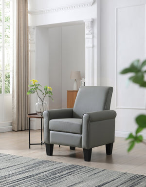 English Elm Vineland High Back Faux Leather Accent Chair with Tailored Piping for Modern Living Gray B078P497922