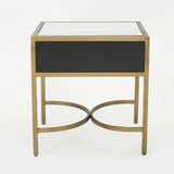 Christopher Knight Home® - Noble House - Siryen Modern Mirror Finished Side Table with Gold Iron Accents