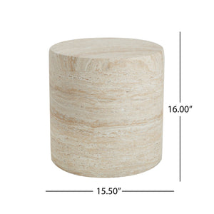 English Elm Christopher Knight Home® - Outdoor Lightweight Concrete MGO Side Table – Versatile 18" Accent Table for Patio, Living Room, Modern Decor Beige N773P211090Z