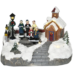 English Elm Homcom Animated Christmas Village With Led Lights - Enchanting Winter Scene For Holiday Decor W2225P249703
