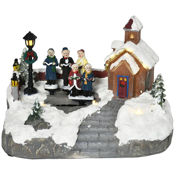 English Elm Homcom Animated Christmas Village With Led Lights - Enchanting Winter Scene For Holiday Decor W2225P249703