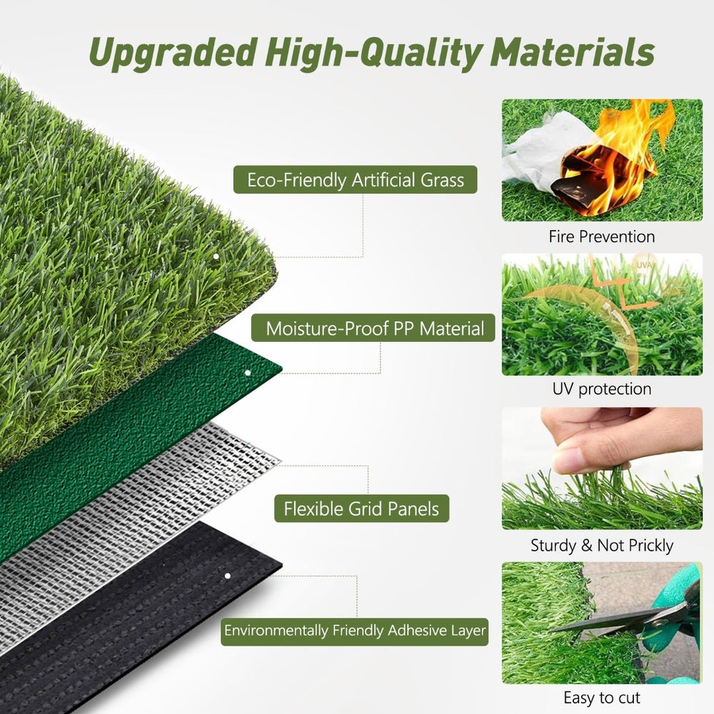 English Elm Realistic Polypropylene Synthetic Turf Rug Lush Dual Tone Blades Patio Coverage W2896P429774