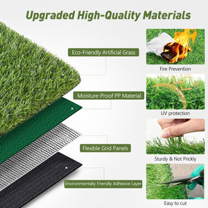 English Elm Realistic Polypropylene Synthetic Turf Rug Lush Dual Tone Blades Patio Coverage W2896P429774