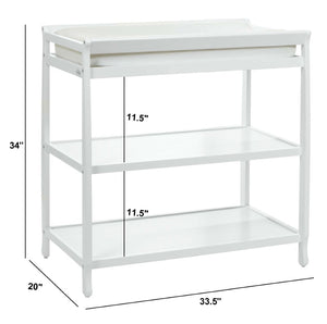 English Elm Riley Sleigh Style Nursery Changing Table with Safety Rail and Open Storage Shelf B022P204822