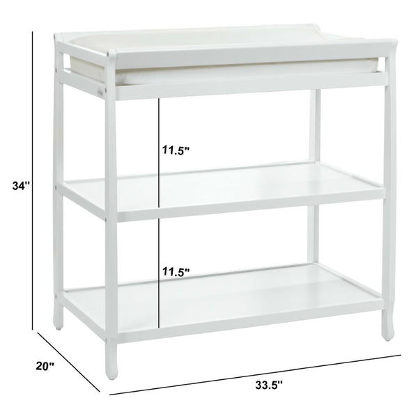 English Elm Riley Sleigh Style Nursery Changing Table with Safety Rail and Open Storage Shelf B022P204822