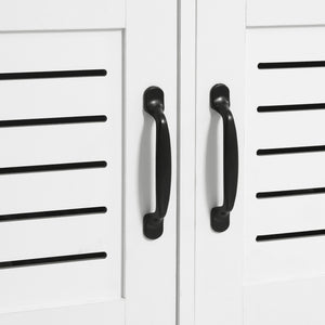 English Elm HOMCOM Modern Entryway Hall Tree with Shoe Bench, 5 Hooks, Slatted Cabinet & Shelf — White W2225P229395