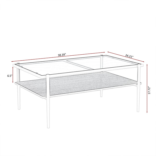 English Elm Coffee Table Set Of 3 With Gray Tempered Glass & Mdf Shelf - Modern Living Room End Tables W241S00041
