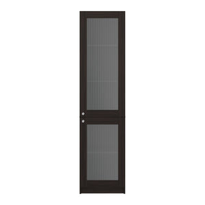 English Elm Butte Tall Two-tone Oak Bookcase with Concealed Doors and Open Shelves for Home Office B097P480471