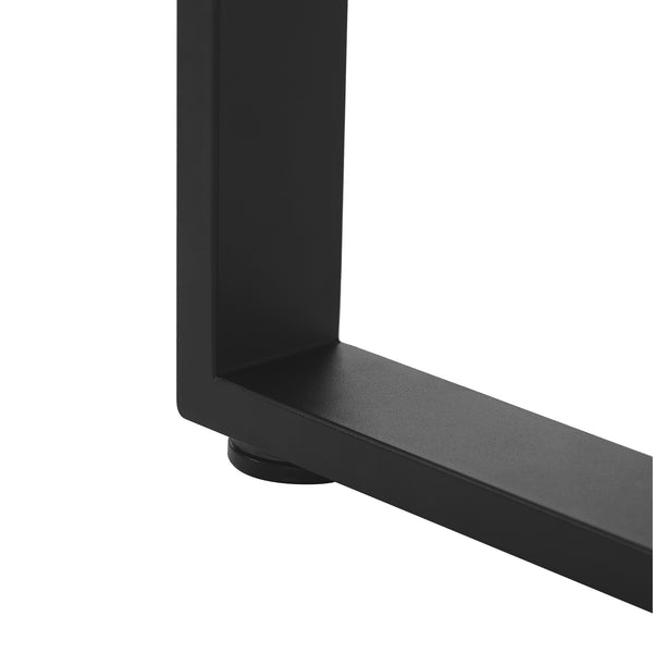 English Elm Upholstered Bench with Thick 5.5" MDF Top, Heavy-Duty Metal Legs, 550LB Capacity, Versatile Seating Black N752P374152B