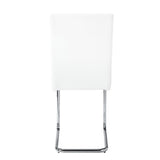 English Elm White and Chrome Side Chairs With Metal Sled Base (Set Of 2)