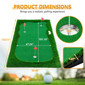 English Elm Golf Practice Cage with Powder Coated Steel Frame Double Layer Net Backyard Training W1422P289866