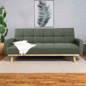 English Elm Declan Sage Green Tufted Convertible Sofa Bed with Track Arms, Modular Cozy Upholstery & Wood Frame B062P358309