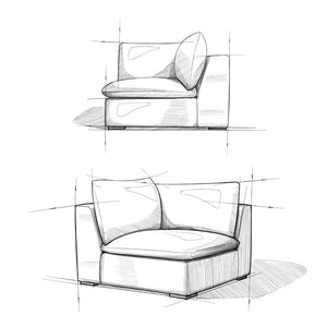 English Elm Jasmine Corner Sofa Module - Plush, Versatile Seating In Cloud Grey With Family-Friendly Comfort B136P199200