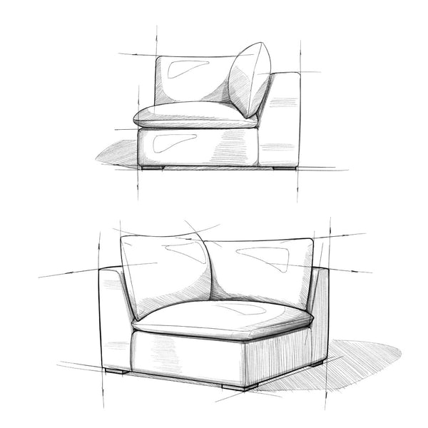 English Elm Jasmine Corner Sofa Module - Plush, Versatile Seating In Cloud Grey With Family-Friendly Comfort B136P199200