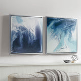 Madison Park Blue Lagoon 2 Modern/Contemporary Abstract 2-piece Framed Canvas Wall Art Set MP95C-0133 Blue