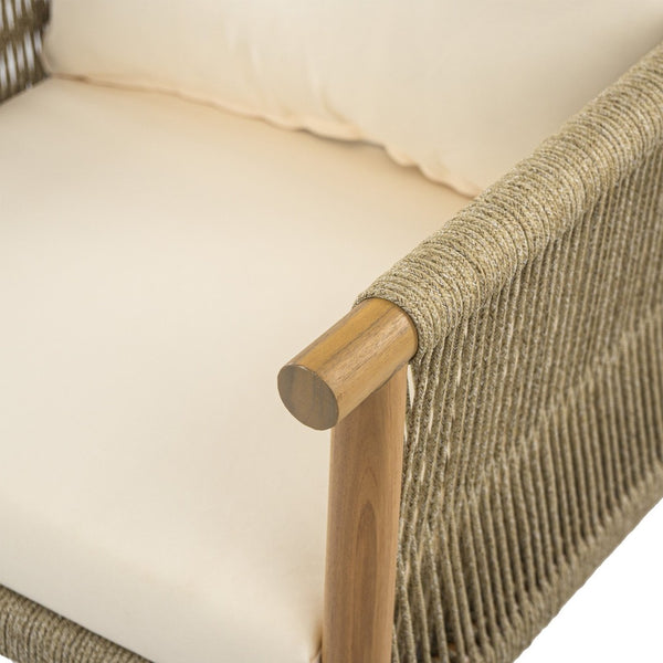 English Elm 28" Woven Outdoor Lounge Chair Solid Wood Frame Polyester Cushions Patio Garden N767P375341T