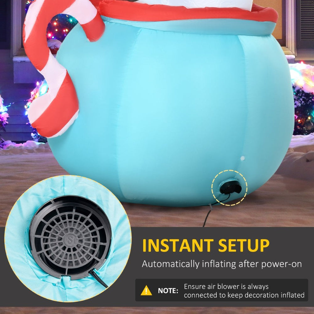 English Elm Outsunny 5Ft Christmas Inflatable Polar Bear & Penguins In Cup – Led Yard Decor For Holiday Cheer W2225P249947-GIGA