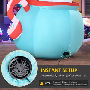 English Elm Outsunny 5Ft Christmas Inflatable Polar Bear & Penguins In Cup – Led Yard Decor For Holiday Cheer W2225P249947-GIGA