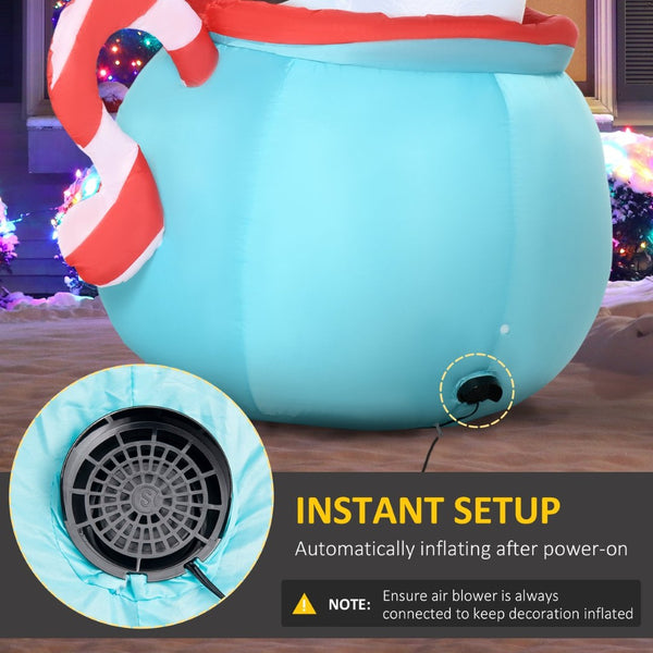 English Elm Outsunny 5Ft Christmas Inflatable Polar Bear & Penguins In Cup – Led Yard Decor For Holiday Cheer W2225P249947-GIGA