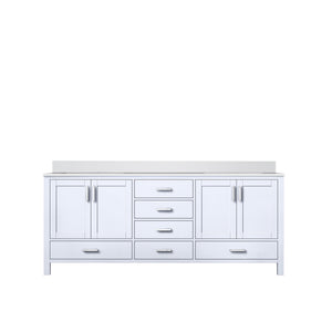 English Elm White Double Bath Vanity 80 in W x 22 in D with White Quartz Top, Solid Wood, Soft-Close Drawers and Ample Storage B2731P258936