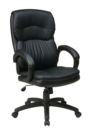 OSP Home Furnishings High Back Executive Office Chair Bonded Leather Ergonomic Swivel Seat with Lumbar Support High EC9230-EC3