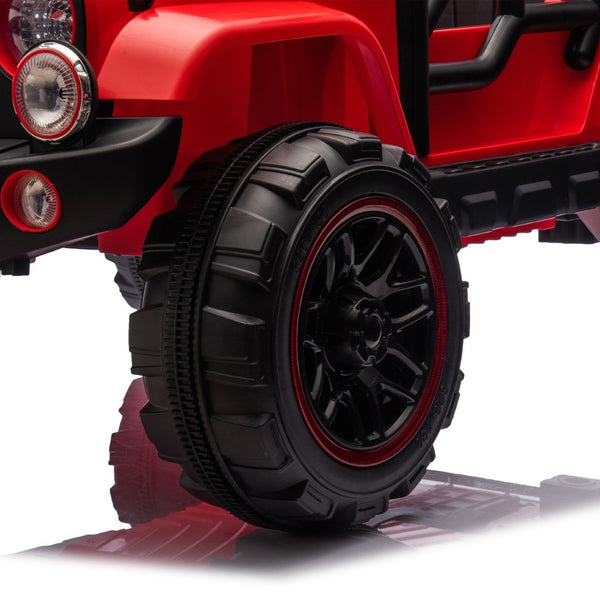 English Elm 24v Kids Electric Ride on Car with Parental Remote Rear Suspension and Bluetooth Audio Red W1578P228745