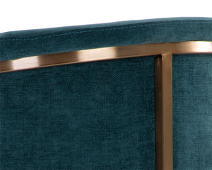 Sunpan Marris Dining Armchair - Modern Elegance with Sleek Design and Luxurious Stainless Steel Frame Gold / Danny Teal
