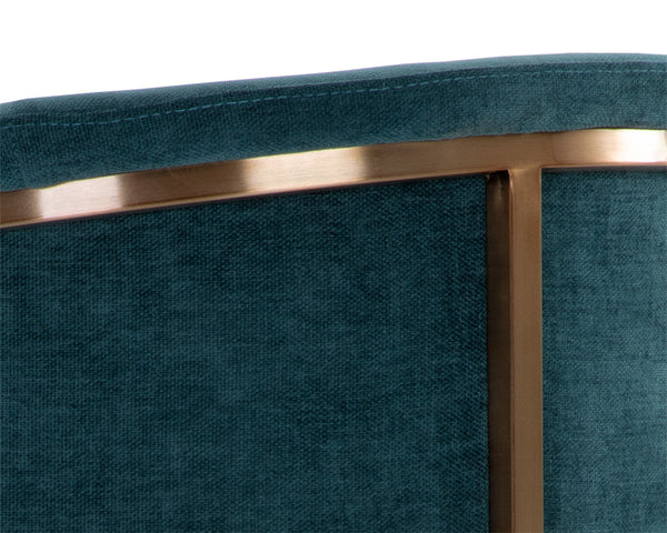 Sunpan Marris Dining Armchair - Modern Elegance with Sleek Design and Luxurious Stainless Steel Frame Gold / Danny Teal