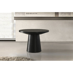 English Elm 22 Sculptural Terra End Table with Pedestal Base, Beveled Top for Modern Minimalist Living Spaces Black 13.5 L x 13.5 W x 16 H B011S01868
