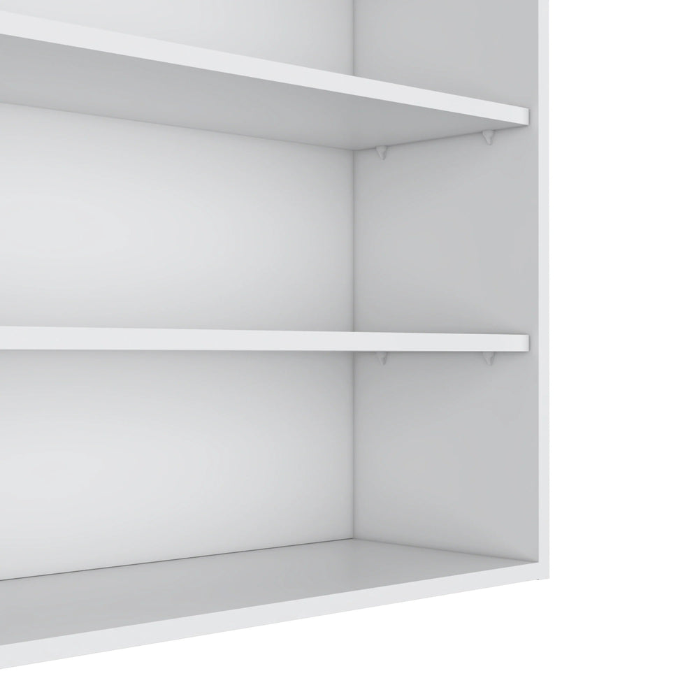 English Elm White Wall Cabinet with Open Storage and Scratch-Resistant Melamine Finish — 30"H x36"W x12"D Elegant Organizer B062P252208