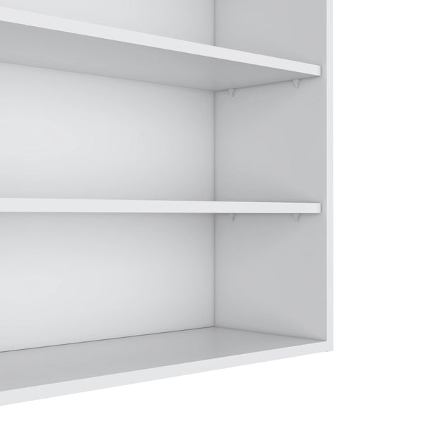 English Elm White Wall Cabinet with Open Storage and Scratch-Resistant Melamine Finish — 30"H x36"W x12"D Elegant Organizer B062P252208