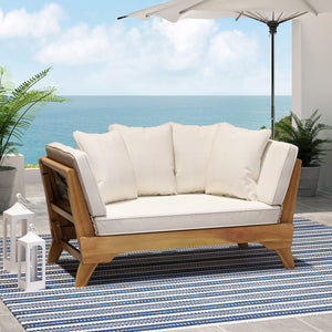 English Elm Christopher Knight Home® - Expandable Outdoor Daybed With Cushions - Acacia Wood Patio Sofa, Adjustable Armrests & Stylish Design 69489.00BGE