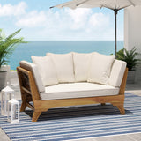 Christopher Knight Home® - Noble House - Serene Outdoor Acacia Wood Expandable Daybed with Water Resistant Cushions