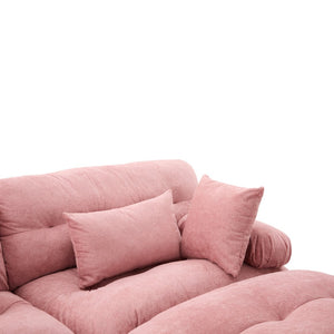 English Elm United We Win Plush U-Shaped Cloud Couch Set With 2 Ottomans & Bolster Pillows For Cozy Living Room W1568S00198-GIGA