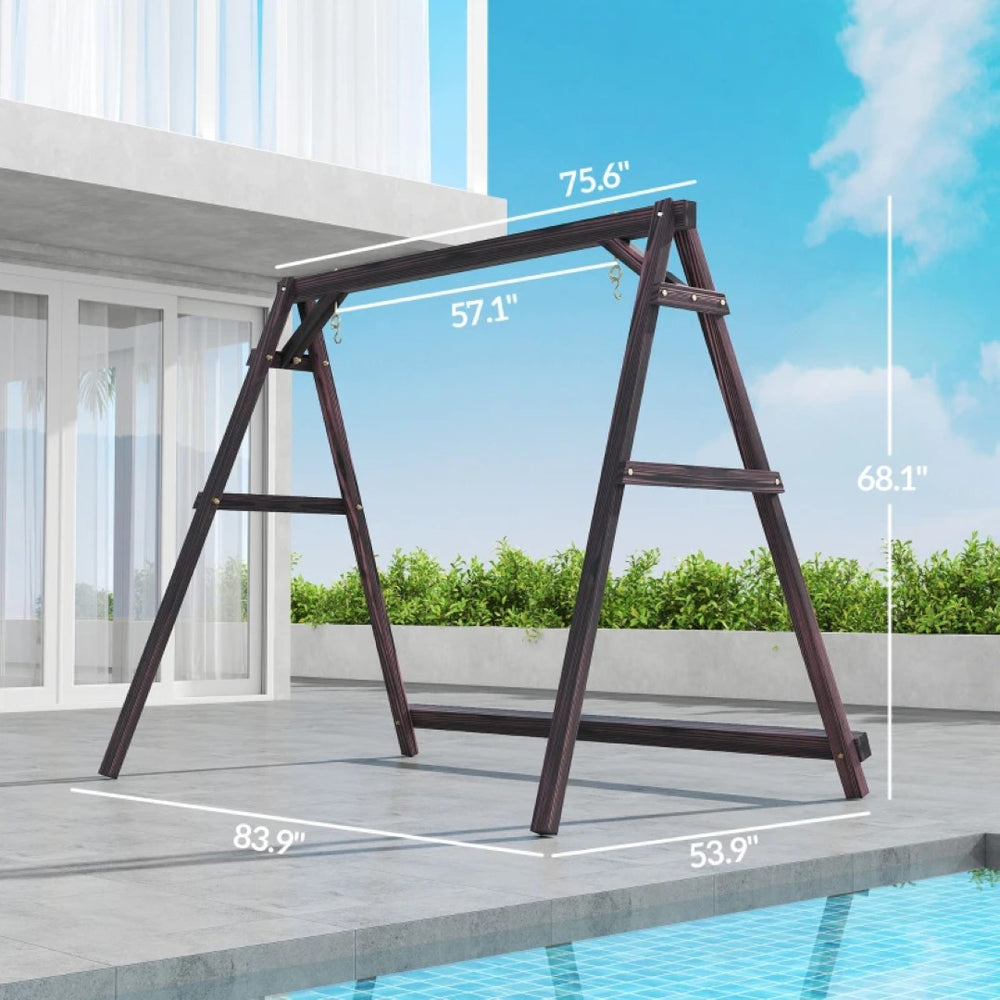 English Elm Backyard A-frame Fir Wood Swing Stand Heavy Duty 770 Lb Outdoor Hanging Chair T3971P476709