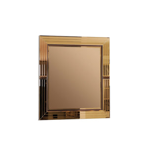 English Elm Lorenzo Luxe Gold Detailed Mirror — Modern Wood Frame with Accent Mirrors, 39.7"W x 42"H, Elegant Statement Piece B009P355843