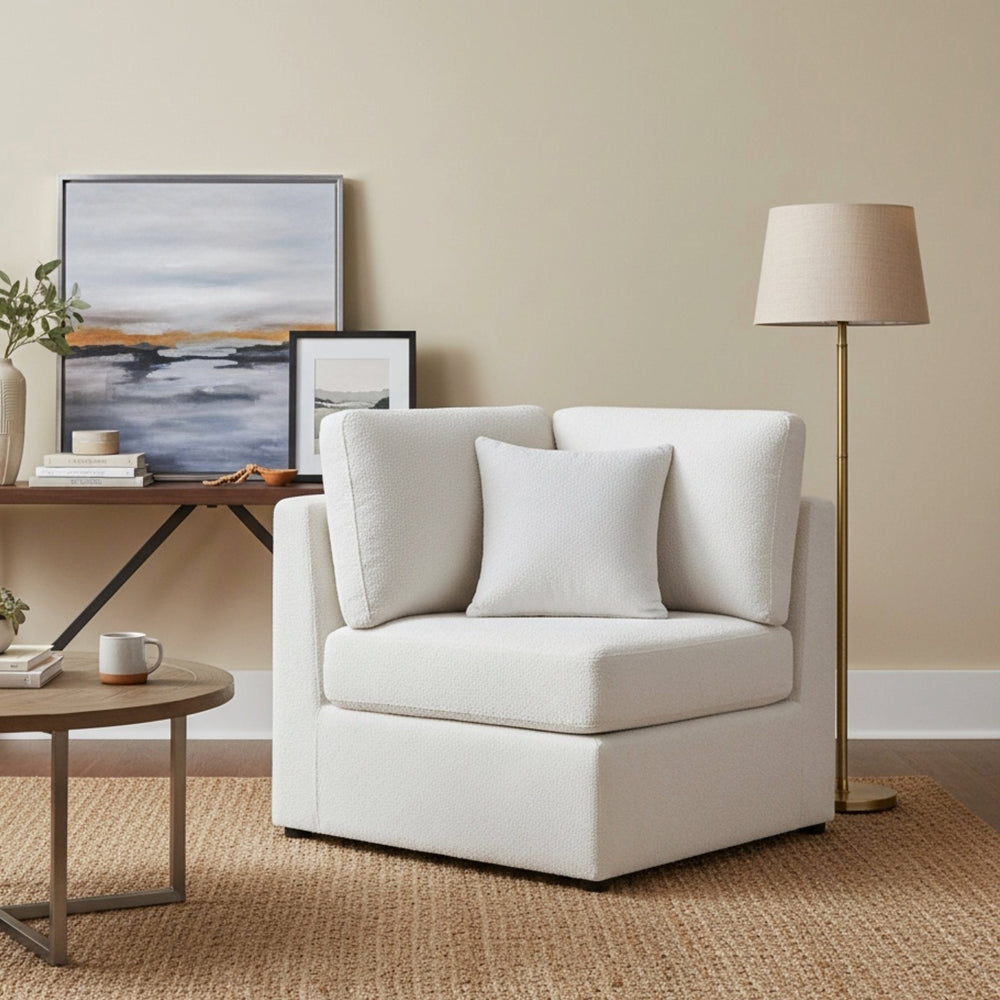 English Elm Chauncy Corner Wedge Chair - Stylish Ivory Comfort With Durable Upholstery For Your Living Space B050P410801
