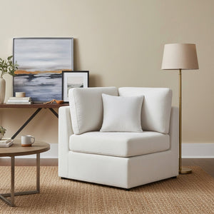 English Elm Chauncy Corner Wedge Chair - Stylish Ivory Comfort With Durable Upholstery For Your Living Space B050P410801
