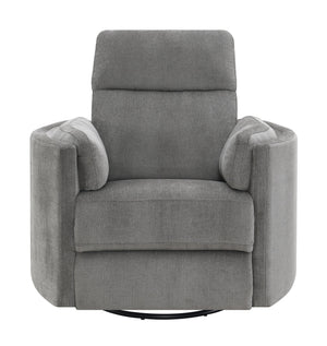 English Elm Sagen Charcoal Chenille Glider Recliner with Swivel, Pocket Coil Comfort, 9" Wall-Saver Design B2726P241793