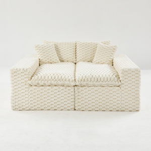 English Elm Luxury Turtle Velvet Multifunctional Sofa - Modular 4-Seater White/Green/Black/Pink, 400lb Capacity, Cozy Stylish Living Room Statement Piece W3371S00039