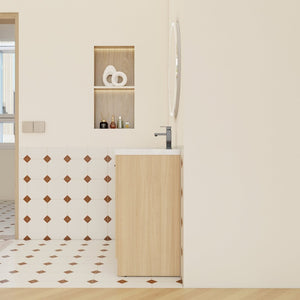 English Elm 36" Floating Bathroom Vanity Light Oak Modular Cabinet with Gel Coat Integrated Sink W3450S00106