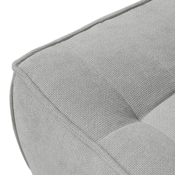 English Elm Caterpillar Classic Armless 2-Seater Floor Sofa - Cozy Waffle-Tufted Light Grey Loveseat For All Spaces B341P321113