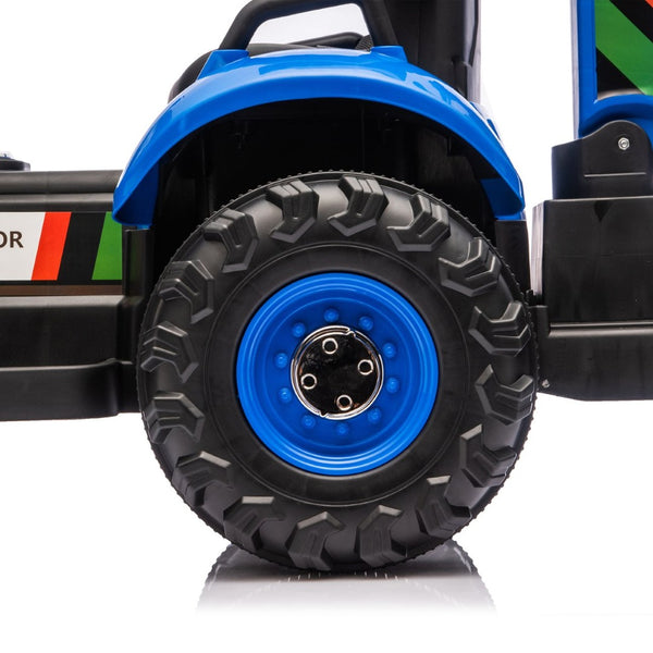 English Elm 24v Kids Electric Tractor with Swappable Construction Attachments and Parent Remote W1578P230011