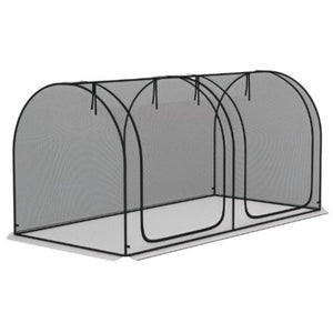 English Elm Easy Access Crop Cage with Hdpe Mesh Steel Frame Two Zippered Doors and Ground Stakes T3971P421952