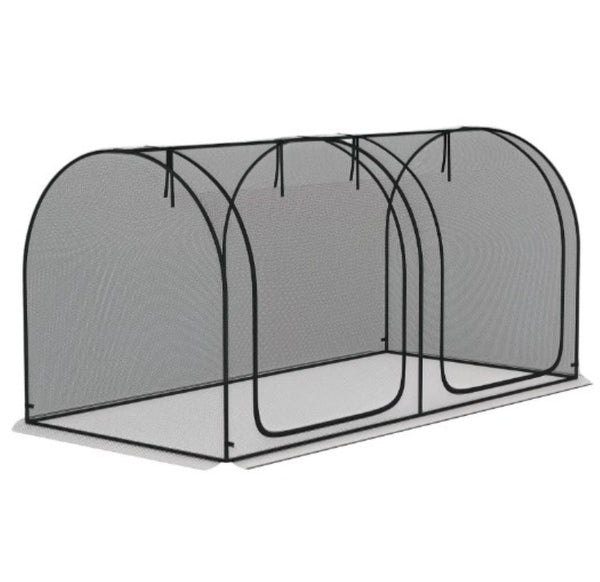 English Elm Easy Access Crop Cage with Hdpe Mesh Steel Frame Two Zippered Doors and Ground Stakes T3971P421952